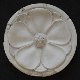 Plaster cast of roundel with flower