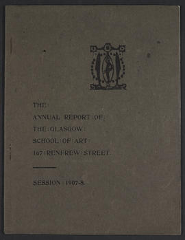 Annual Report 1907-08 (Front cover, Version 1)