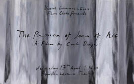 Poster for a film screening of 'The Passion of Joan of Arc'