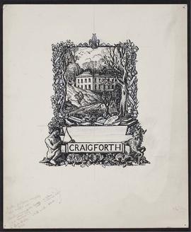Design for bookplate, Craigforth, St Ninian's, Stirling