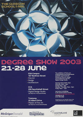 Poster for The Glasgow School Of Art degree show