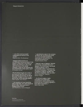 The Glasgow School of Art subject booklet (Front cover, Version 2)