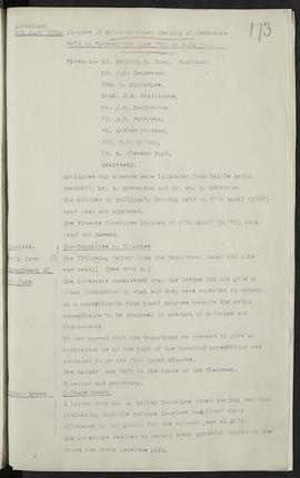 Minutes, Oct 1916-Jun 1920 (Page 173, Version 1)