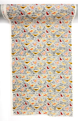 Printed fabric with bird design
