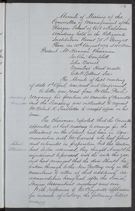 Minutes, Apr 1854-Mar 1882 (Page 113, Version 1)