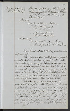 Minutes, Apr 1854-Mar 1882 (Page 73, Version 1)
