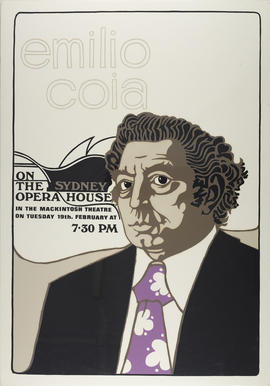 Poster for a lecture by Emilio Coia