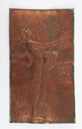 Copper repousse panel, featuring a female figure (Version 1)