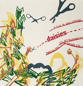 Poster for screening of 'Daisies' - a film by Vera Chitilova