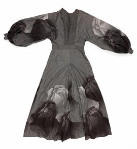 Dark grey dress with abstract rose print (Version 1)