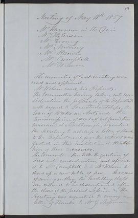 Minutes, Apr 1854-Mar 1882 (Page 19, Version 1)