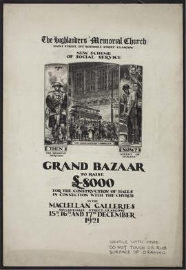 Poster design for "The Highlanders Memorial Church" fundraising bazaar