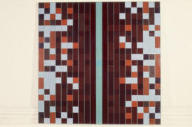 Slide of red, orange and blue abstract