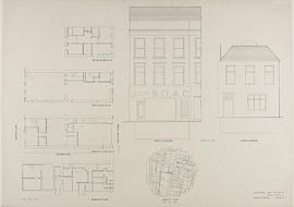 Original building, front and rear elevations, locality plan and floor plans 1/4"-1'0" a...