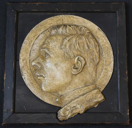 Plaster cast of relief panel with profile portrait head (Version 1)