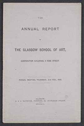 Annual Report 1891-92 (Front cover, Version 1)