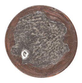Miniature round button, featuring floral design (Version 2)