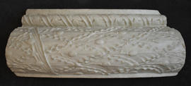 Plaster cast of fragment of base of column with laurel leaf decoration
