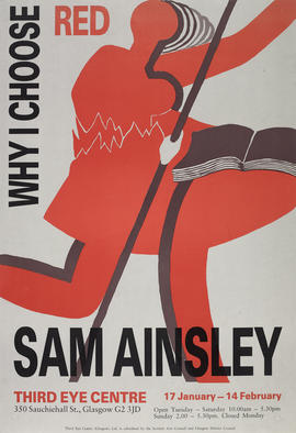 Poster for exhibition 'Why I Choose Red: Sam Ainsley', Glasgow