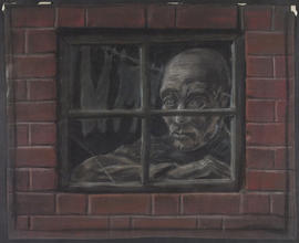 Portrait of man at window