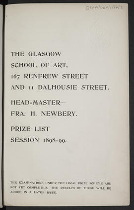 Prize List 1898-99 (Page 1)