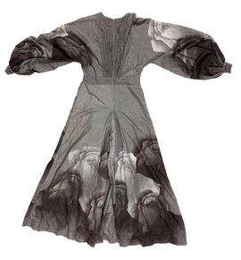 Dark grey dress with abstract rose print (Version 2)