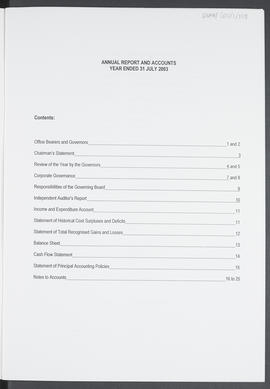 Annual Report 2002-2003 (Flyleaf, Page 1, Version 1)
