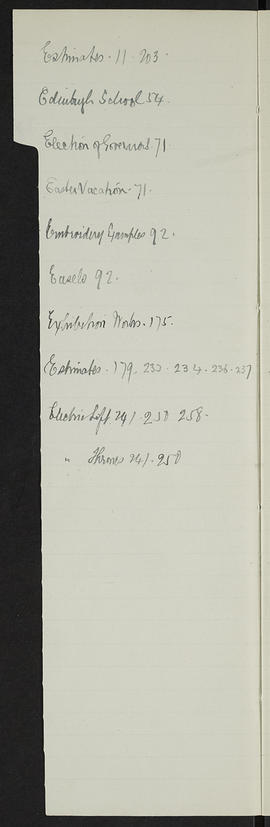 Minutes, May 1909-Jun 1911 (Index, Page 5, Version 2)