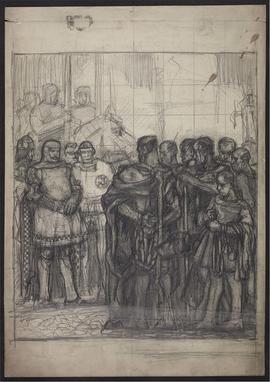 Study for 'Siege of Calais' mural