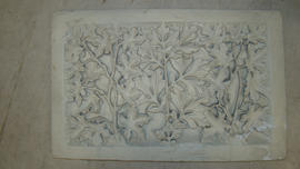 Plaster cast of framed decorative relief panel with leaves (Version 1)