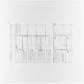 The Glasgow School of Art: Mackintosh Building - Library part sections/elevations