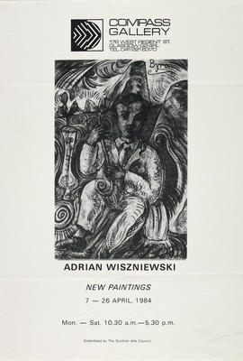 Poster for exhibition 'New Paintings - Adrian Wiszniewski', Glasgow