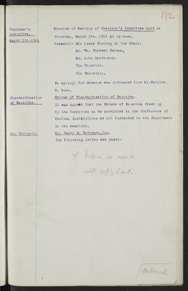 Minutes, May 1909-Jun 1911 (Page 192, Version 1)