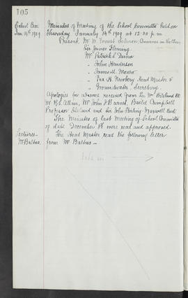 Minutes, Sep 1907-Mar 1909 (Page 105)