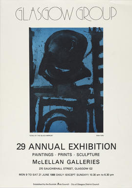 Poster for 'Glasgow Group, 29[th] Annual Exhibition: Paintings - Print - Sculpture', Glasgow