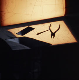 Slide of glass and tools