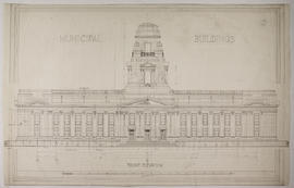Diploma design: Municipal buildings - front elevation