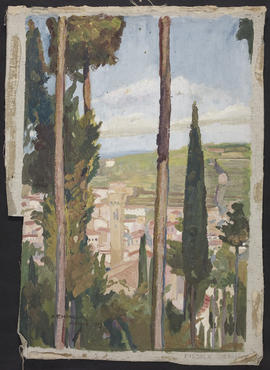 Fiesole, Italy; view through trees