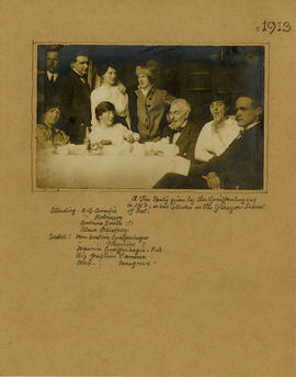 Photograph of a tea party hosted by the Greiffenhagens