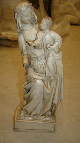 Plaster cast of Madonna and child maquette