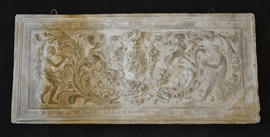 Plaster cast of panel decorated with figures, putti, masks and foliage (Version 2)