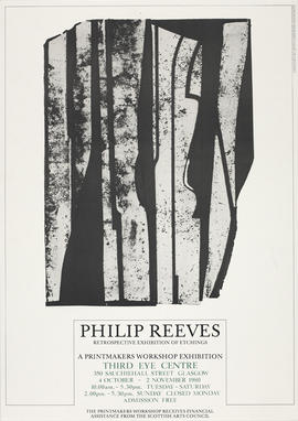 Poster for exhibition 'Philip Reeves: Retrospective Exhibition of Etchings', Glasgow