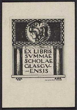 Bookplate - Ex Libris Svmmae Scholae Glasgvensis (Latin)