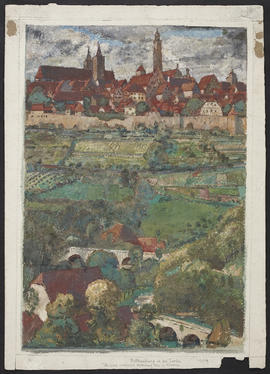 Rothenburg ob der Tauber; viewed across fields