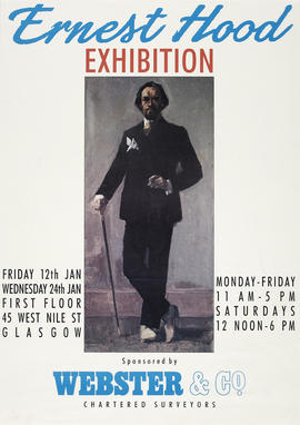 Poster for 'Ernest Hood' exhibition, Glasgow