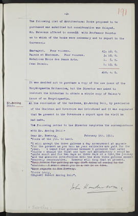 Minutes, May 1909-Jun 1911 (Page 191, Version 1)