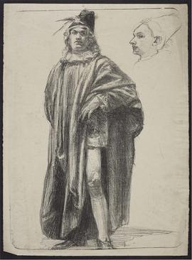 Male figure, possible study for "Siege of Calais" mural