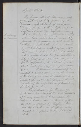 Minutes, Apr 1854-Mar 1882 (Page 1, Version 2)