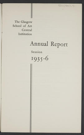 Annual Report 1935-36 (Flyleaf, Version 1)