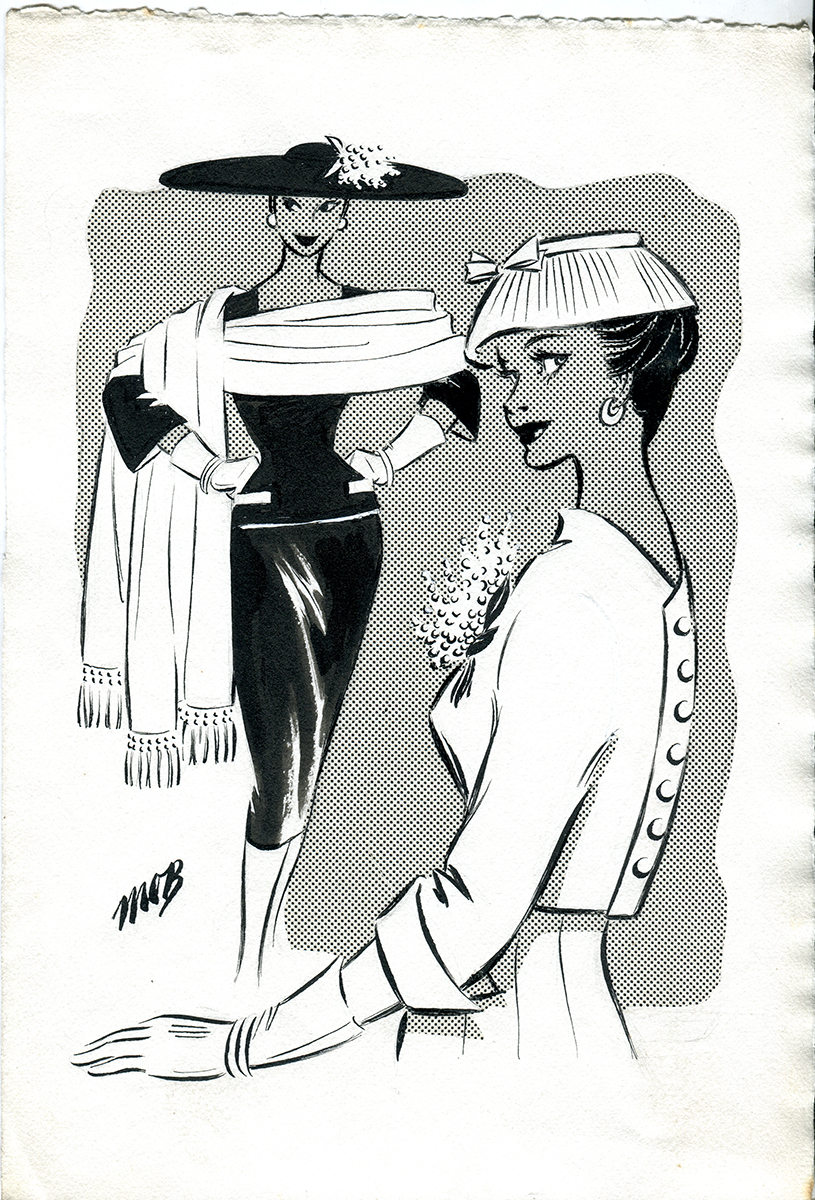 Design · Fashion Illustrations and associated Press Cuttings by Margaret Oliver Brown · c1951-1958